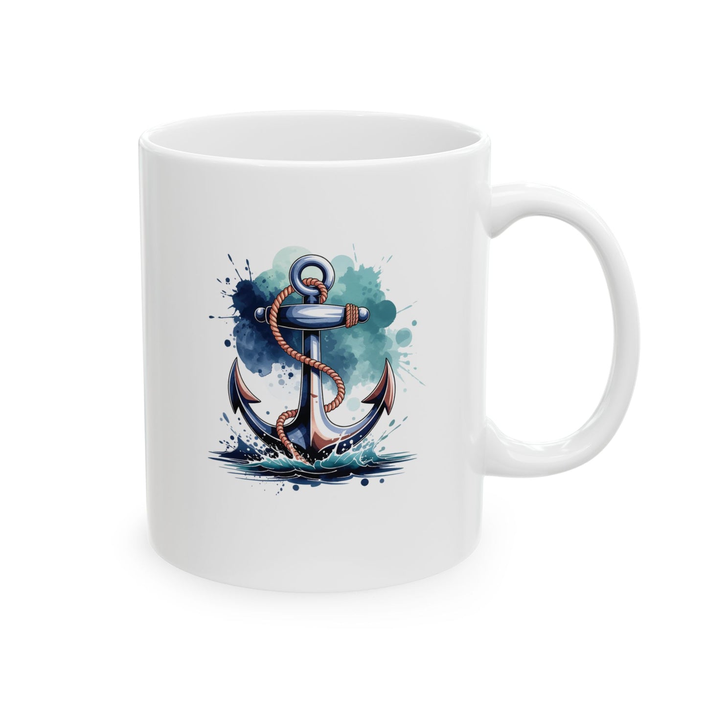 Nautical Anchor Watercolor Ceramic Mug | 11oz, 15oz