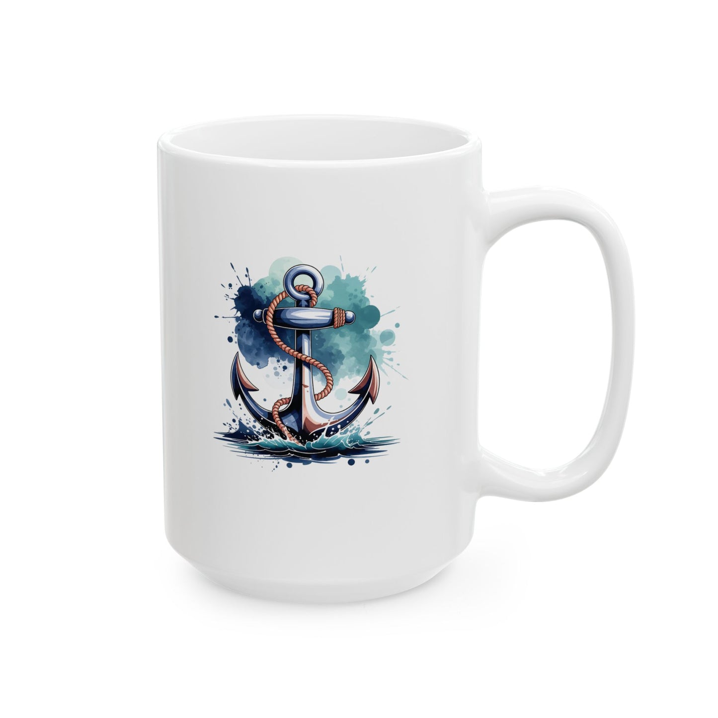 Nautical Anchor Watercolor Ceramic Mug | 11oz, 15oz