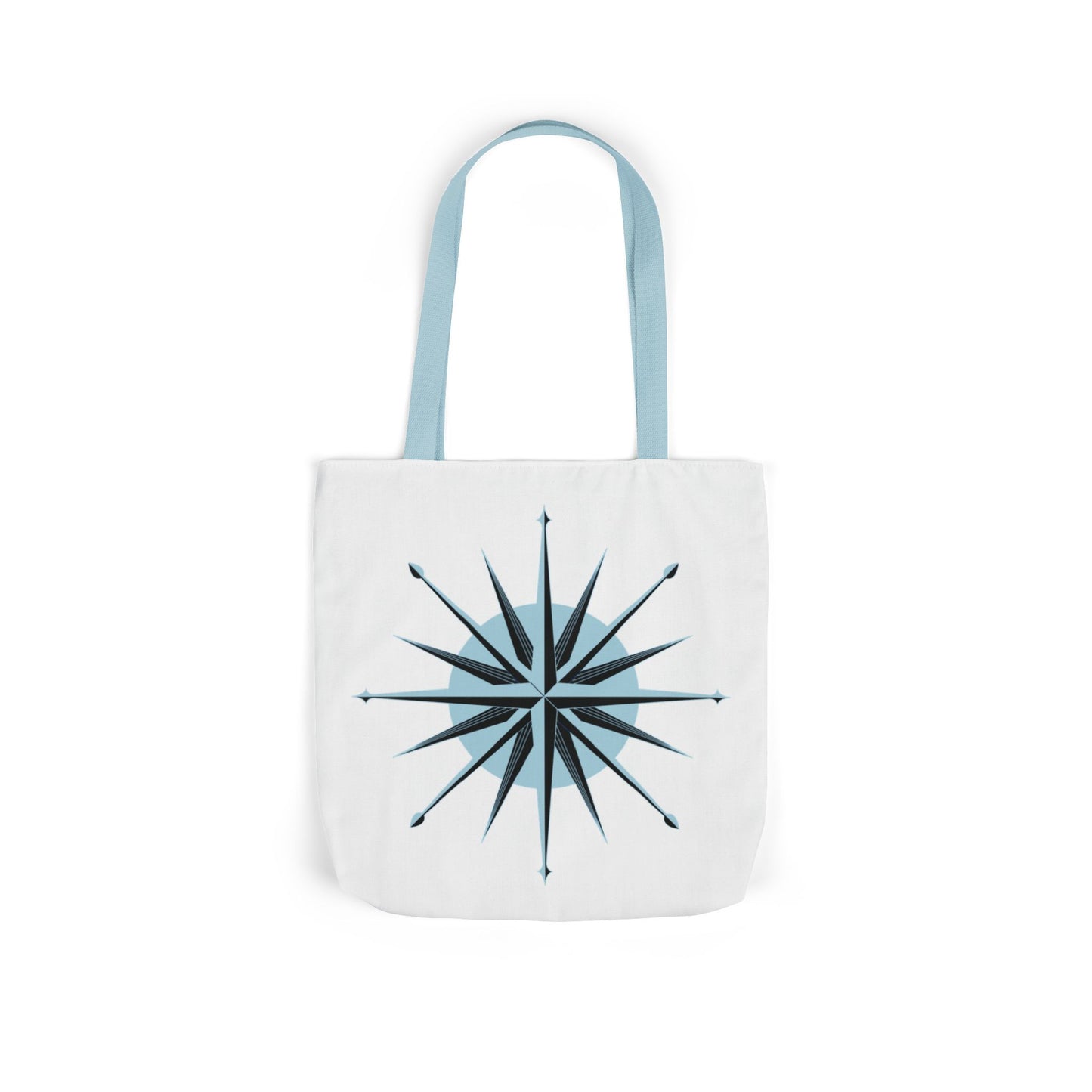 Light Blue Compass Rose Tote Bag 13"