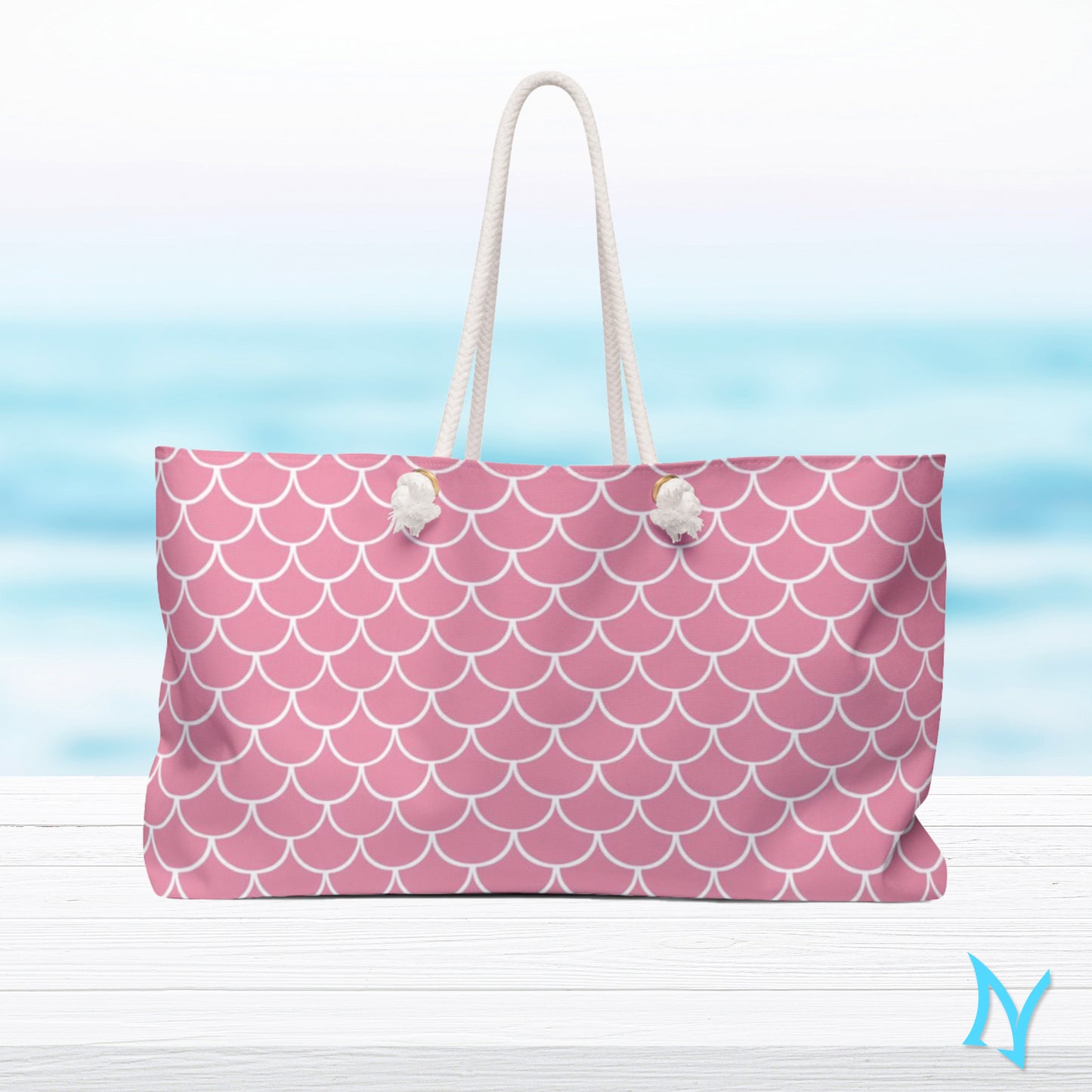 Pink Scales Weekender Beach Bag
