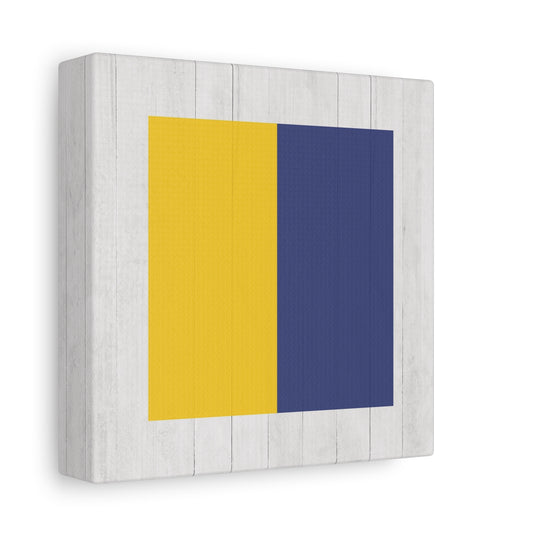 Nautical Flag Canvas Wall Art - Letter K