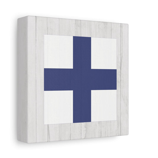 Nautical Flag Canvas Wall Art - Letter X