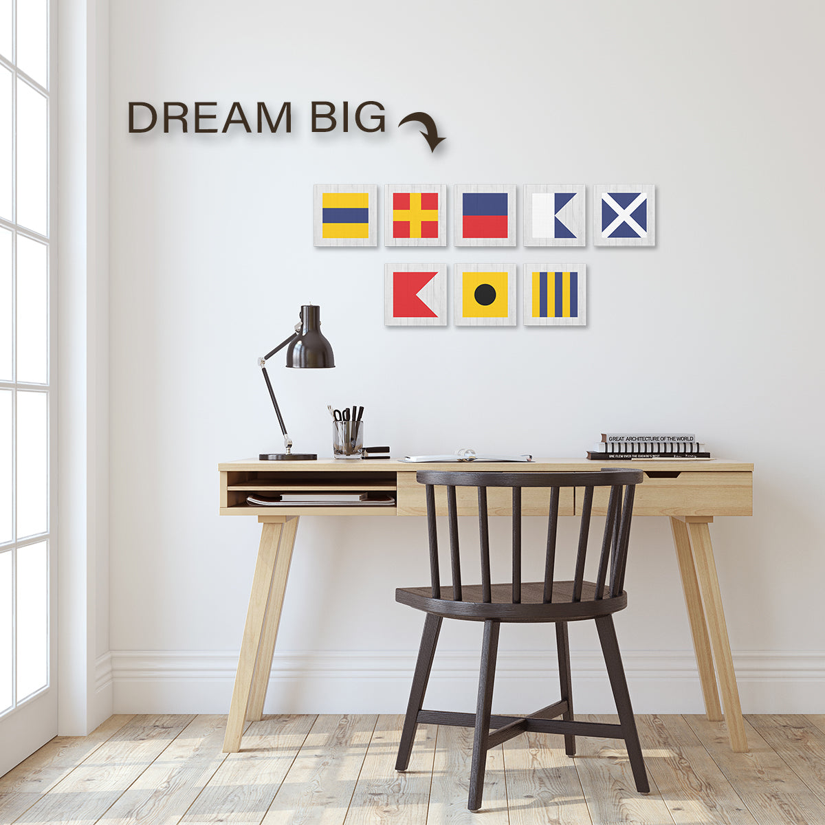 Nautical Flag Canvas Wall Art - Letter N
