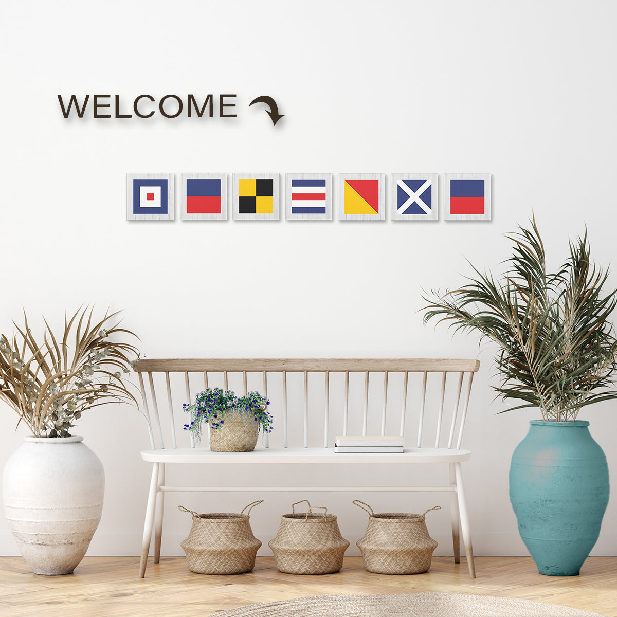 Nautical Flag Canvas Wall Art - Letter N