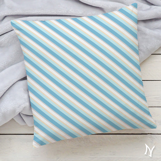 Striped Faux Suede Square Pillow