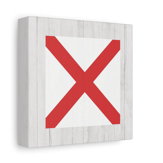 Nautical Flag Canvas Wall Art - Letter V