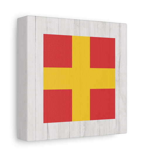 Nautical Flag Canvas Wall Art - Letter R