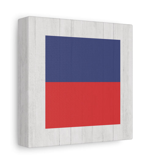 Nautical Flag Canvas Wall Art - Letter E