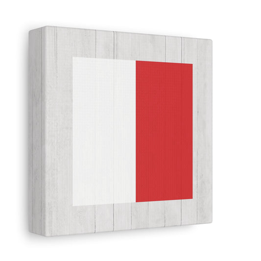 Nautical Flag Canvas Wall Art - Letter H