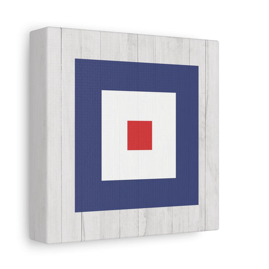 Nautical Flag Canvas Wall Art - Letter W