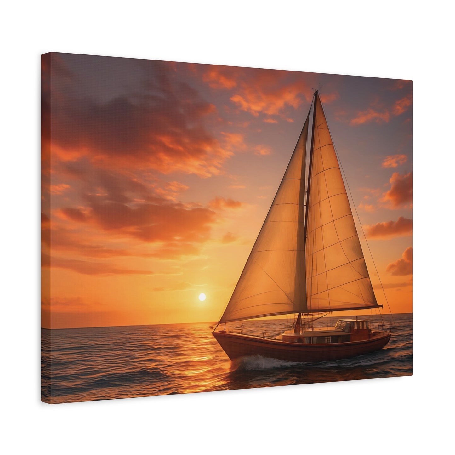 Sailboat At Sunset Wall Art