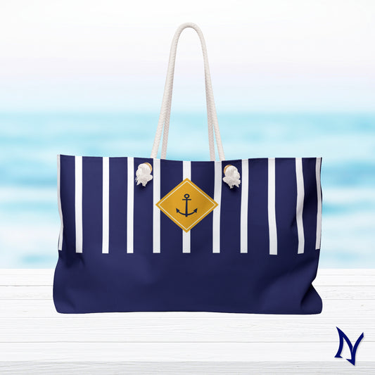Anchor Stripes Weekender Beach Bag