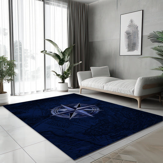 Compass Rose, Nautical Map, Stars 5x7 Rug