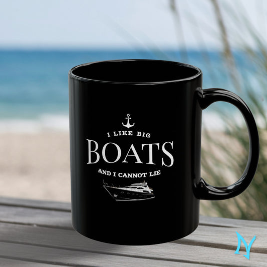 Funny Boat Coffee Mug Black