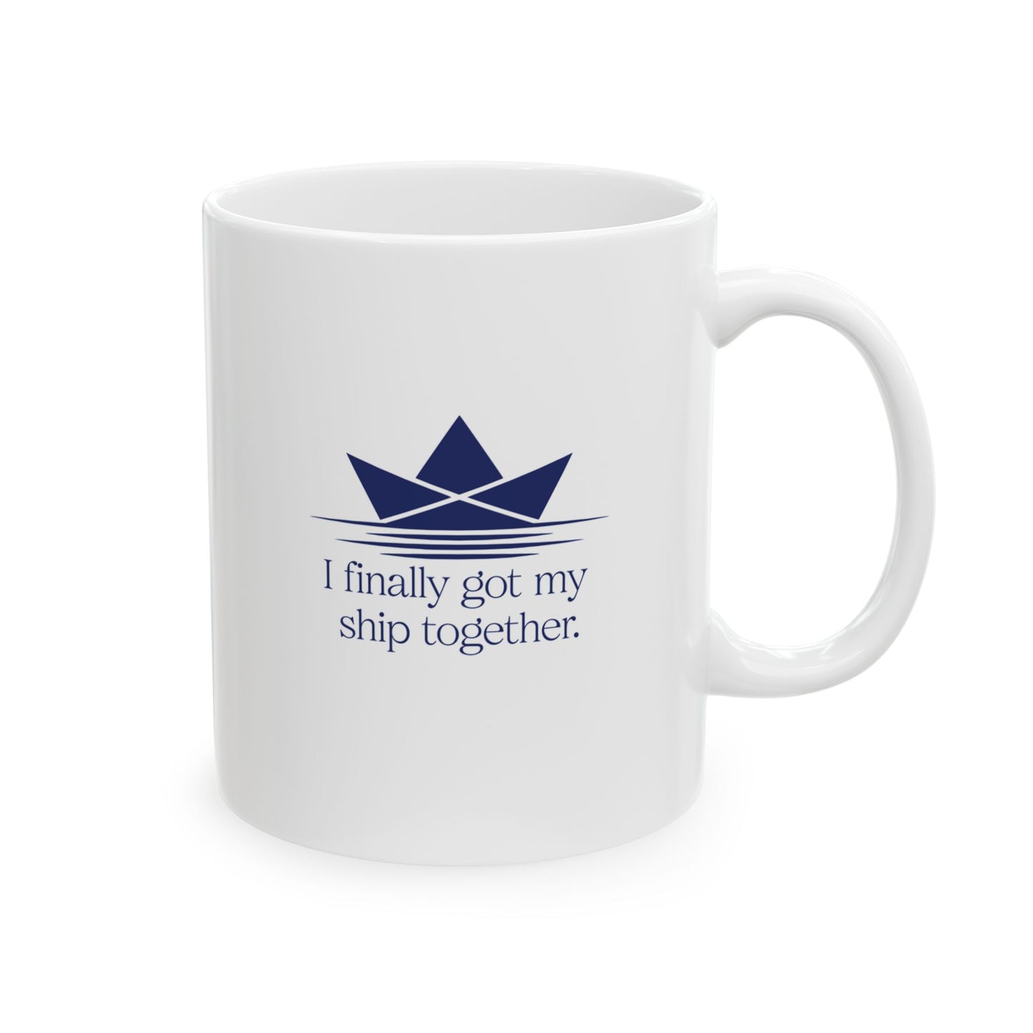 Funny Nautical Ship Coffee Mug on white background