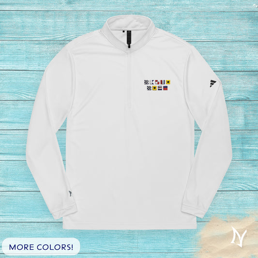 NAUTI & NICE Embroidered Nautical Flags Adidas® Quarter-Zip Pullover