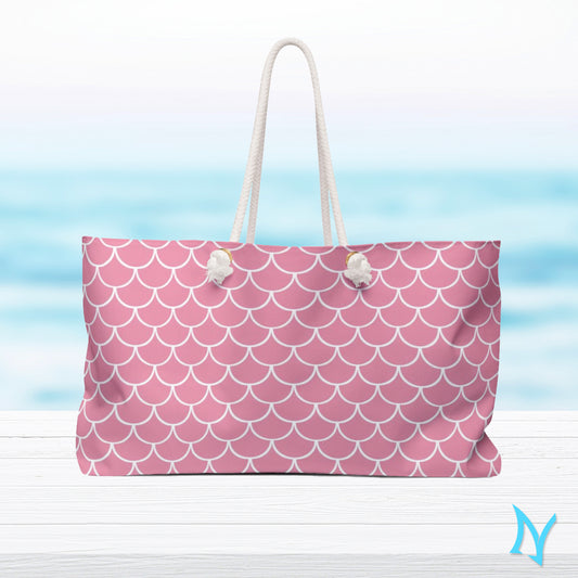 Pink Scales Weekender Beach Bag