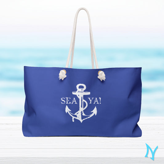 Nautical Anchor Weekender Beach Bag