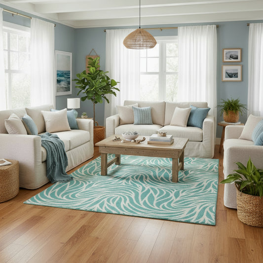 Seafoam Waves Area Rug