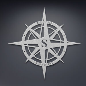 Compass Rose Anchor Metal Sign - Personalize It!