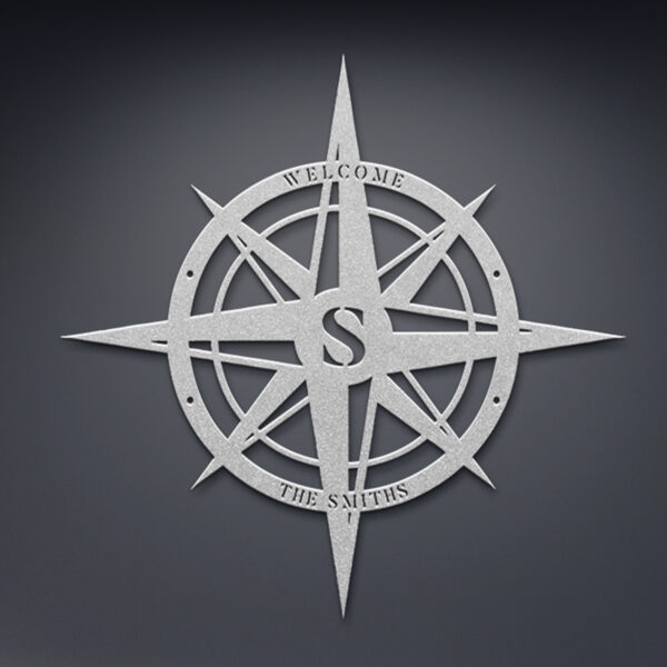 Compass Rose Anchor Metal Sign - Personalize It!