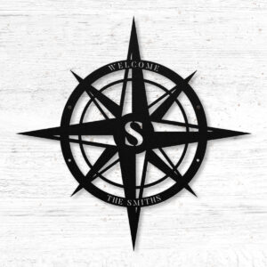 Compass Rose Metal Sign