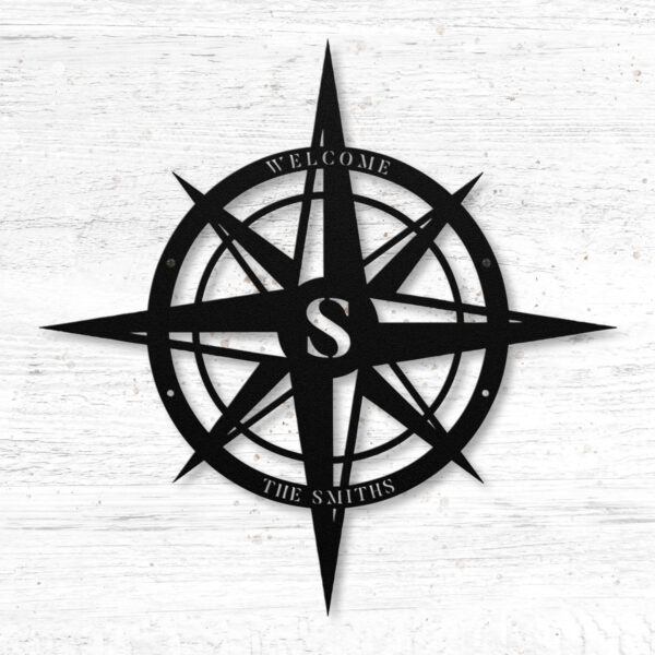 Compass Rose Metal Sign