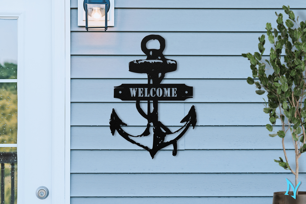 Welcome Anchor Metal Sign