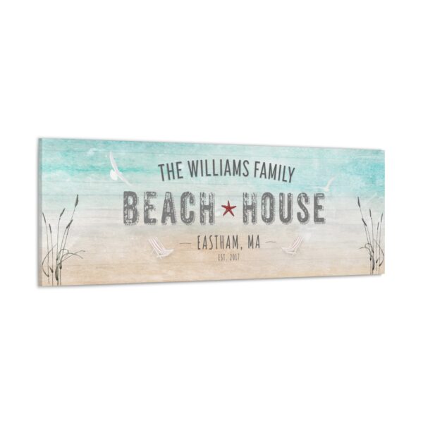 Personalized Beach House Canvas Wall Art