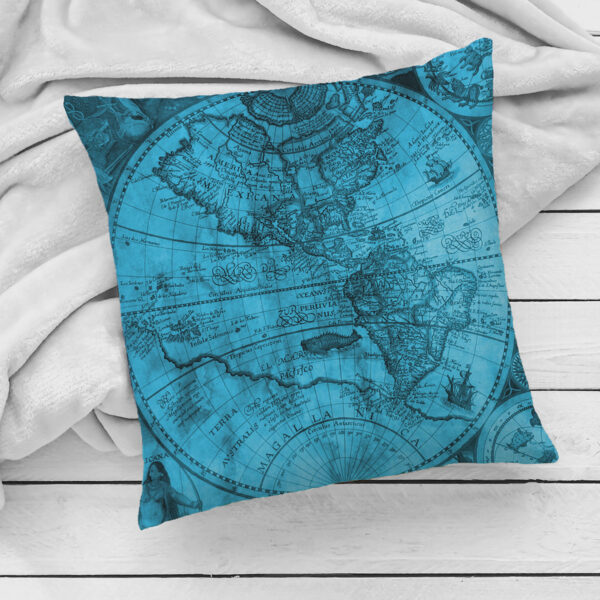 World Map Nautical Pillow